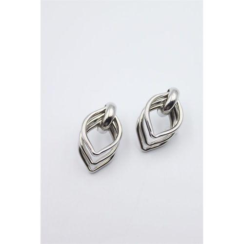 Metal Halka Küpe - Gümüş