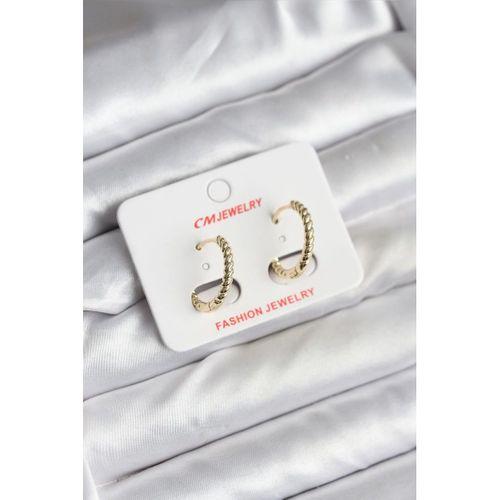 14K Gold Renk Kaplama Burgu Halka CM Kadın Küpe