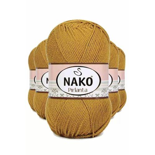 5 Adet Pırlanta Amigurumi El Örgü İpi Yünü Altın 6706