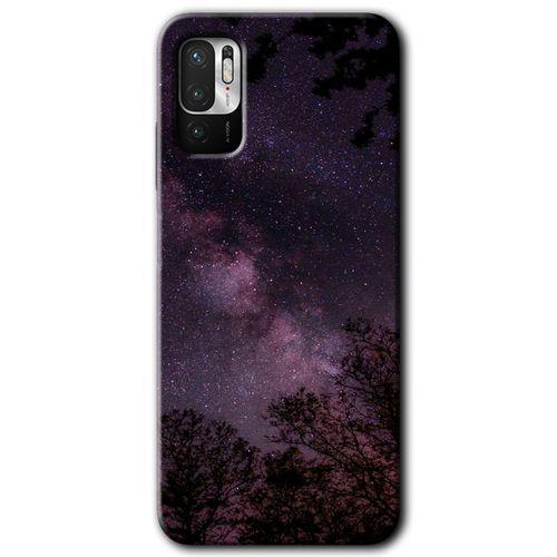 Poco M3 Pro Kılıf HD Desen Baskılı Arka Kapak + Temperli Cam - Gece Galaksi