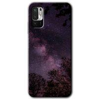 Poco M3 Pro Kılıf HD Desen Baskılı Arka Kapak + Temperli Cam - Gece Galaksi