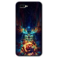 OPPO Oppo Rx 17 Neo Kılıf HD Desen Baskılı Arka Kapak + Temperli Cam - Ballı Baykuş