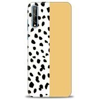 Huawei Y8P Kılıf HD Baskılı Kılıf - Sarı ve Puantiye + Tam Ekran Koruyucu