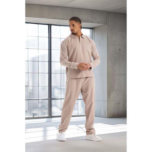 Baggy Kalıp Cupra Kumaş Jogger Erkek Eşofman Altı Pantolon - Bej