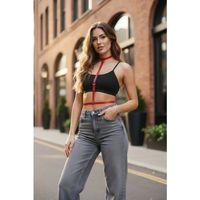 Kırmızı Kadın Kemer İnce Deri Çok Bantlı Vücut Aksesuarı - Brf188