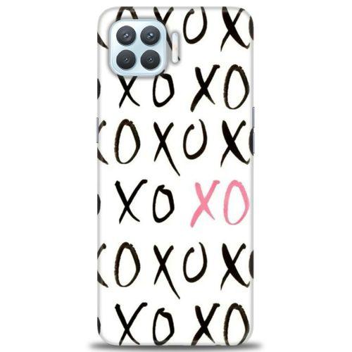 Oppo Reno 4 Lite Kılıf HD Baskılı Kılıf - XOXO + Tam Ekran Koruyucu
