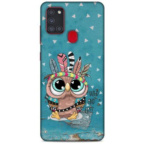 Animax Mavi Kızılderili Baykuş Samsung Galaxy A21s Kılıf Desenli Silikon