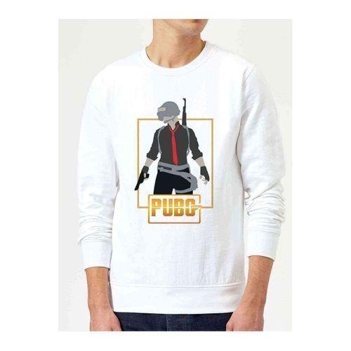 Pubg Man Baskılı Beyaz Erkek Sweatshirt