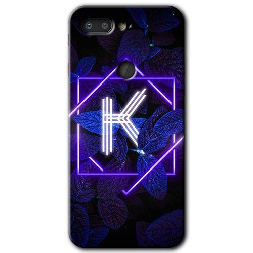 General Mobile GM 9 Pro Kılıf HD Desen Baskılı Arka Kapak - Dark Neon Yaprak K Harfi