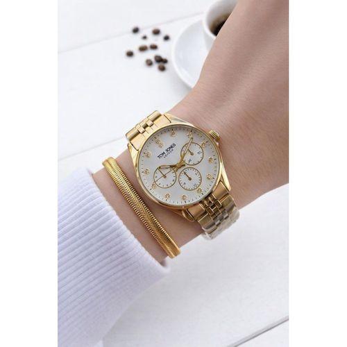 Tom Jones Çelik Kordon 2 Yıl Garantili 3 Atm Suya Dayanıklı Kadın Kol Saati+Bileklik BTJ.1384.2