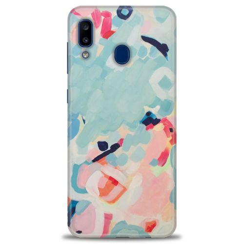 Samsung Galaxy A20 Kılıf HD Baskılı Kılıf - Mavi + Tam Ekran Koruyucu