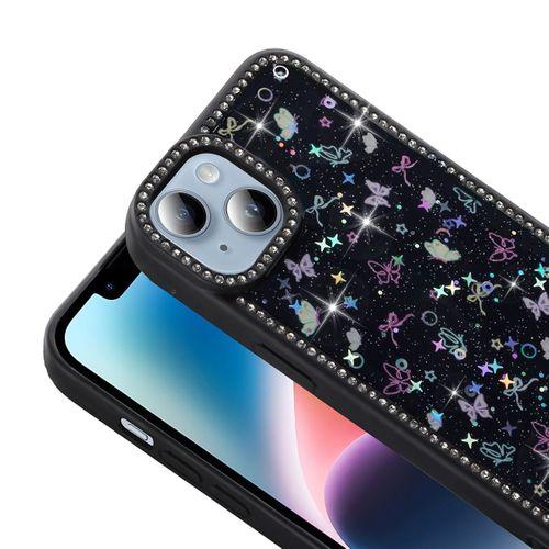 Apple iPhone 14 Kılıf Taşlı ve Simli Tasarım Zore Azra Kapak