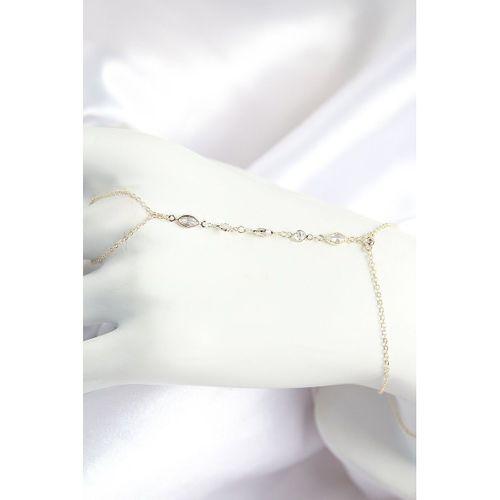 Pirinç Zirkon Taşlı Y Model Gold Renk Kadın Şahmeran - TJ-SN691