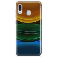 Samsung Galaxy A20 Kılıf Yer Gök Güneş Arka Kapak Koruma Desenli Full Koruyucu