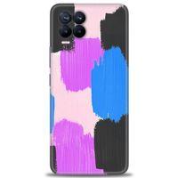 Realme 8 Pro Kılıf HD Baskılı Kılıf - Mor Siyah + Tam Ekran Koruyucu