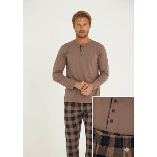 Kly Erkek Pijama Takımı Kahve Rengi 9221 |yoncatoptan
