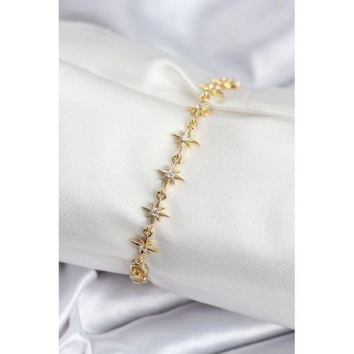 Pirinç VIP Seri Gold Renk Sıralı Kutup Yıldızı Kadın Bileklik