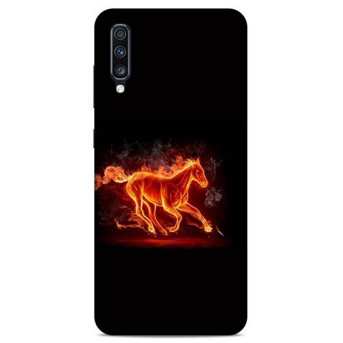 Lopard Samsung Galaxy A70s Uyumlu Kılıf FireX (28) Arka Kapak Ateşli At