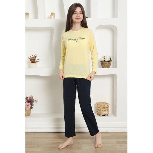 Kız Çocuk Penye Pijama Takım Sarı
