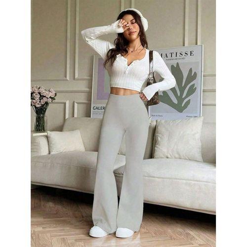 Kadın Yüksek Bel Ispanyol Paçalı Pantolon Tayt