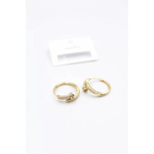 Taşlı Çivi Küpe - Altın