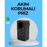 Termal Korumalı Priz Otomatik Çocuk Kilidi 4 Usb Type C
