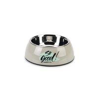 Beeztees Köpek Mama Su Kabı, Paslanmaz Çelik, Gri, 14cm, 160ml