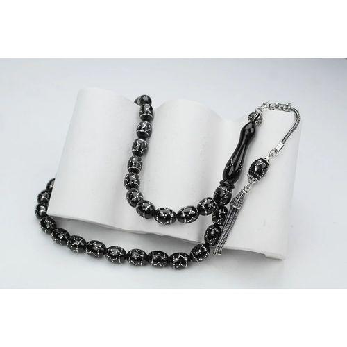 Oltu Taşı Beyzi Model Çemberli Yön İşlemeli Tespih