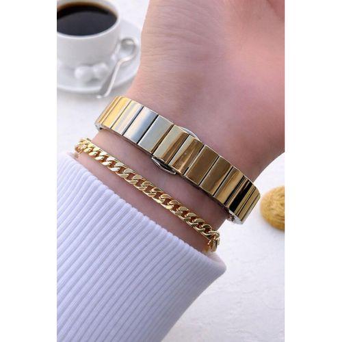 Ferrucci Çelik Kordon 2 Yıl Garantili 3 Atm Suya Dayanıklı Kadın Kol Saati+Bileklik F.EM03693.4