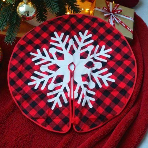 PROFESYONEL VIP KALİTE KIRMIZI KAR TANELİ ÇAM AĞACI ETEĞİ YILBAŞI AĞACI ALTLIĞI 88 CM BÜYÜK MODEL