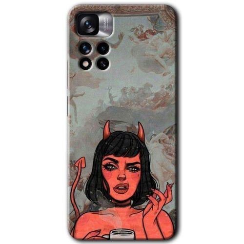 Redmi Note 11 Pro Plus 5G Kılıf HD Desen Baskılı Arka Kapak - Devil Girl + Kırılmaz Cam