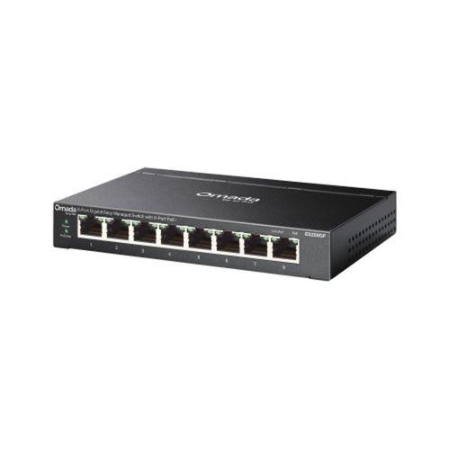 Omada ES208GP, 8 Port, Gigabit PoE+, 64W, Yönetilebilir, Metal Kasa Switch