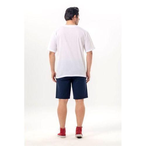 Kısa Kol Şile Bezi Bisiklet Yaka Bahriyeli Erkek Yazlık T-shirt Beyaz Byz