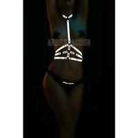 Şık Fantazi Giyim Reklektörlü Harness - Karanlıkta Parlayan Büstiyer Harness