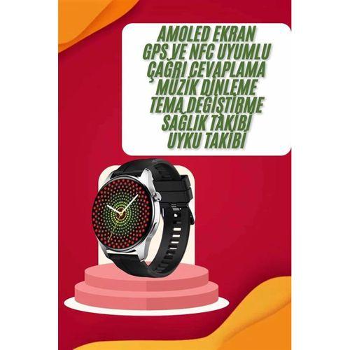 Yeni Nesil Akıllı Saat Çift Kordonlu 1.5 Inç Yuvarlak Ekran Gps Ve Nfc Uyumlu