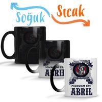 Os Melhores Nascem Em Abril Estampa Azul Sihirli Kupa Bardak Porselen