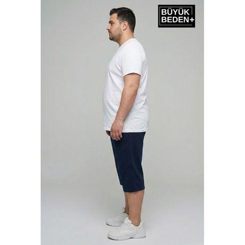 Büyük Beden Erkek 2’li Kapri Şort Rahat Kalıp Seti 3XL-6XL  SPR26BSR591+2