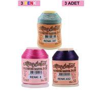 3 Adet Altınbaşak Oya ve Dantel İpi 20 gr - Royaleks - No: 005 - 432 - 357