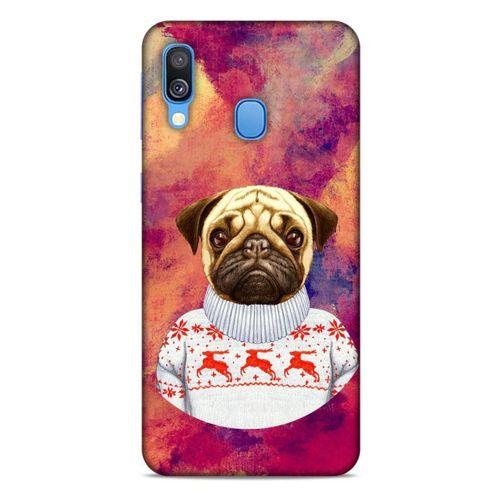 Samsung Galaxy A40 Kılıf Köpek Kıyafetleri (6) Silikon Kılıf Pug Kazak