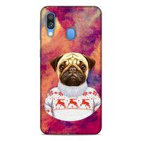 Samsung Galaxy A40 Kılıf Köpek Kıyafetleri (6) Silikon Kılıf Pug Kazak