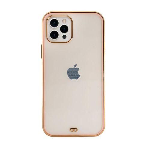 iPhone 12 Pro Max Premium Electrolize Silikonlu Pembe Telefon Kılıfı