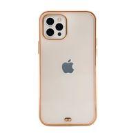 iPhone 12 Pro Max Premium Electrolize Silikonlu Pembe Telefon Kılıfı