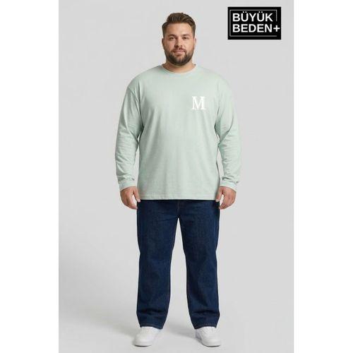 Erkek Büyük Beden M Baskılı 2 İplik Bisiklet Yaka Tişört SPR26BTS942-13