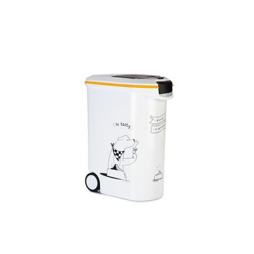 Beeztees Mama Saklama Kabı, Plastik, Tekerlekli, Özel Kapaklı, Beyaz, 54L