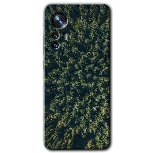 Xiaomi Mi 12 Kılıf HD Desen Baskılı Arka Kapak - Çam Ağacı Ormanı + Kırılmaz Cam