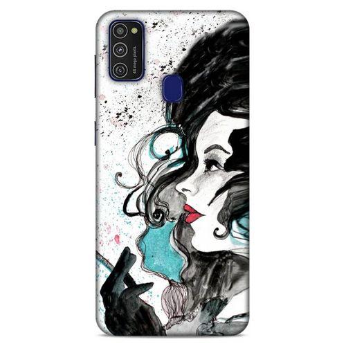 Lopard Samsung Galaxy M21 Uyumlu Kılıf Sürreal Yüzler ♀ (24) Darbe Emici Kılıf Desenli