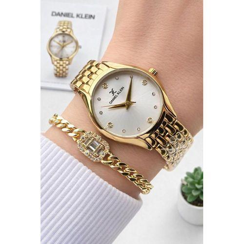 Daniel Klein 2 Yıl Garantili Çelik Kordon 30 Mt Suya Dayanıklı Kadın Kol Saati+Bileklik DKK.10150-2