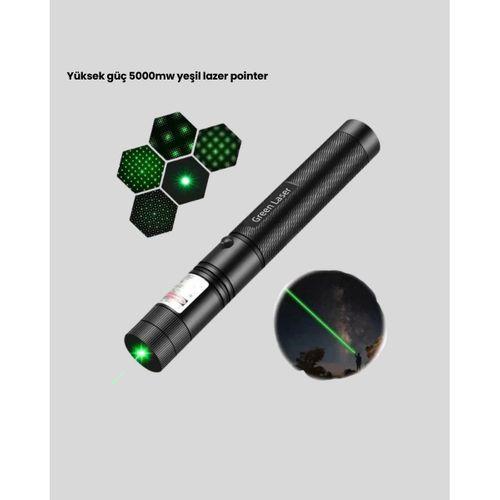 Uzun Mesafe Görünürlüklü Yeşil Lazer Pointer Şarjlı