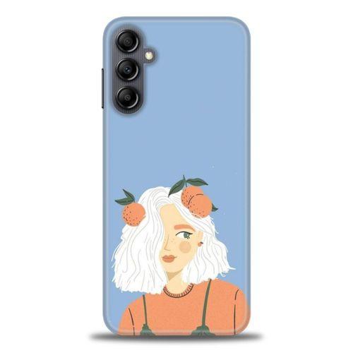 Samsung Galaxy A14 Kılıf HD Baskılı Kılıf - Beyaz Saçlı Kız + Tam Ekran Koruyucu
