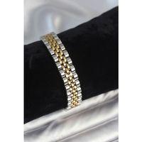 316L Çelik 12 mm Kalınlıkta Gold ve Gümüş Renkli Erkek Bileklik